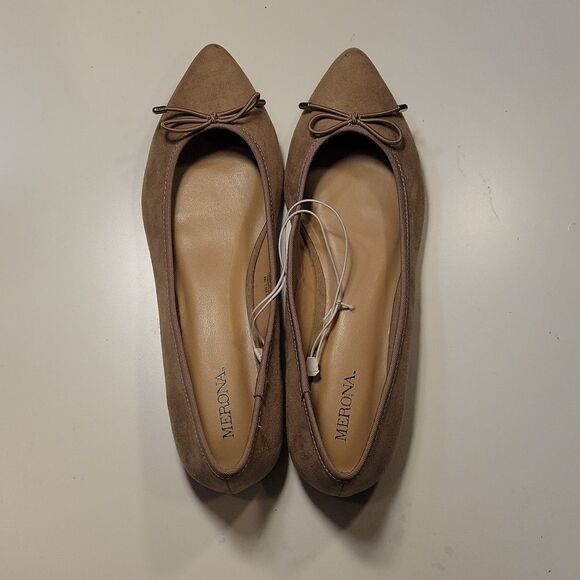 BRAND NEW MERONA POINTED TOE BALLET SUEDE FLATS SHOE - Picture 6 of 16